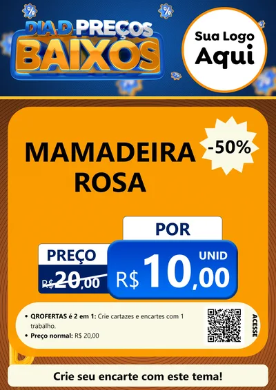 Modelo de Cartaz para Cartaz A4 Vertical com o tema Dia D Preço Baixo para Bebês