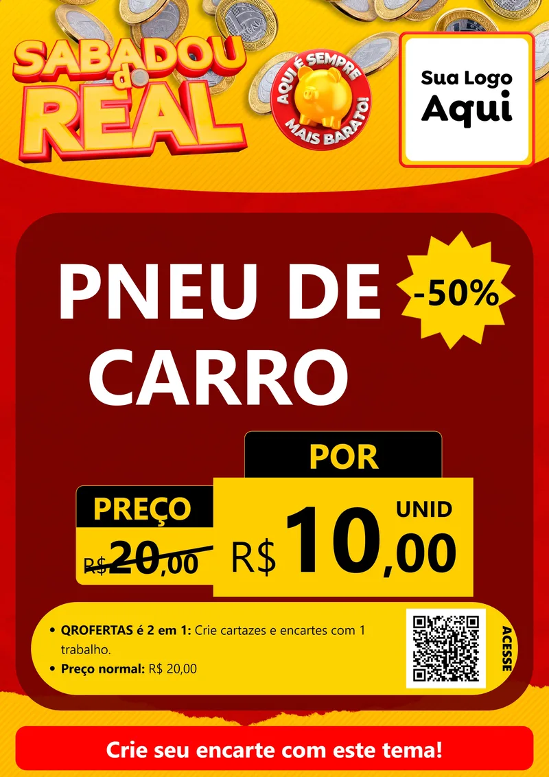 Modelo de Cartaz para Cartaz A4 Vertical com o tema Sabadou do Real para Auto peças