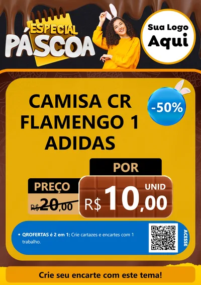 Modelo de Cartaz para Cartaz A4 Vertical com o tema Especial Páscoa para Roupas e acessórios