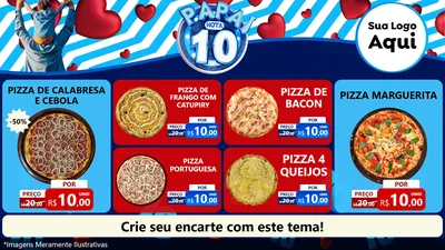 Modelo de TV para TV Horizontal com o tema Papai Nota 10 para Pizzaria