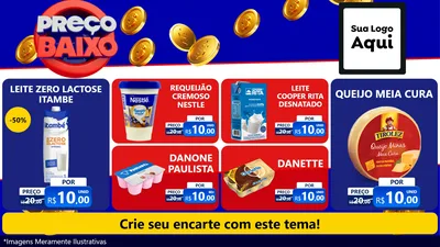 Modelo de TV para TV Horizontal com o tema Preço Baixo para Frios e Laticínios