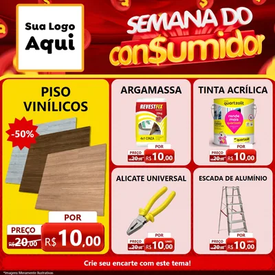 Modelo de Rede Social para Feed Facebook com o tema Semana do Consumidor para Material para Construção