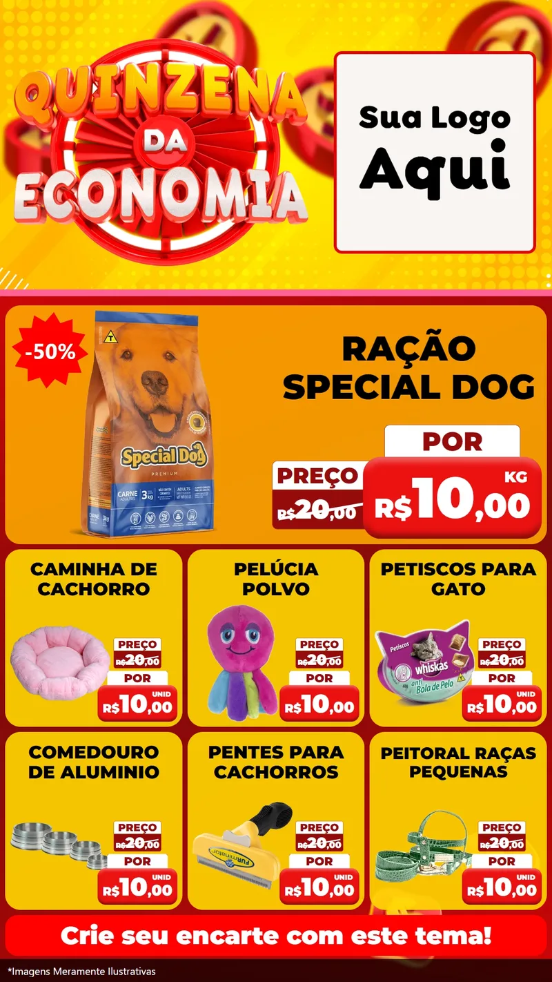 Modelo de Rede Social para Stories com o tema Quinzena Da Economia para Pet Shop