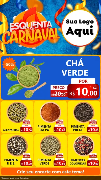 Modelo de Rede Social para Stories com o tema Esquenta de Carnaval para Produtos Naturais