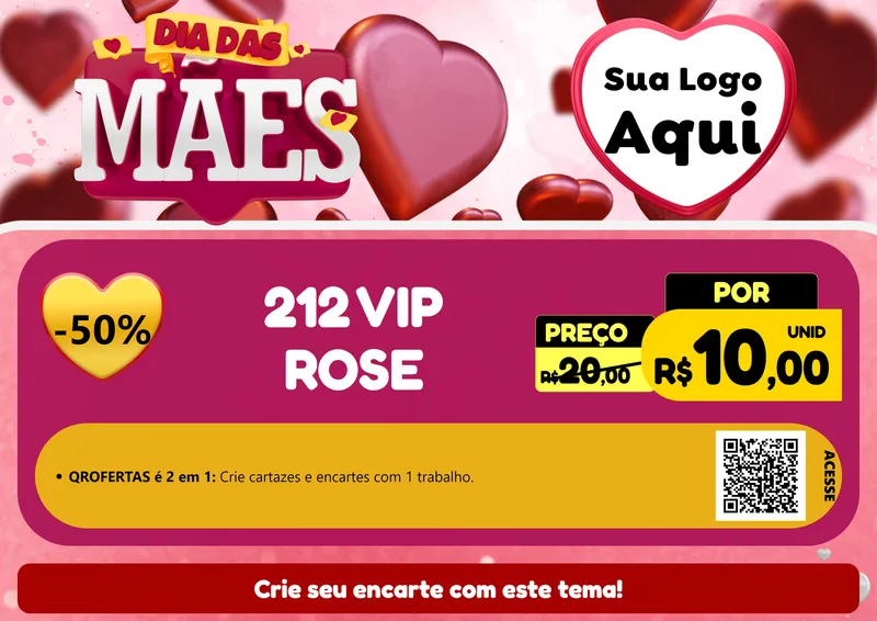 Modelo de Cartaz para Cartaz A4 Horizontal com o tema Dia Das Mães para Perfumes
