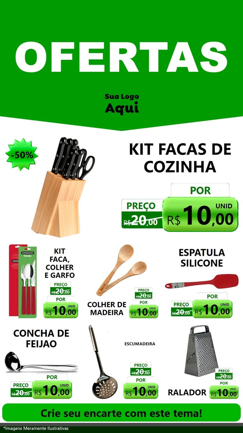 Modelo de Rede Social para Stories com o tema Ofertas Verde Cartaz para Utilidades Domésticas