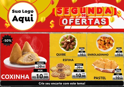 Modelo de Encarte para Encarte A4 Horizontal com o tema Segunda de Ofertas para Salgadaria