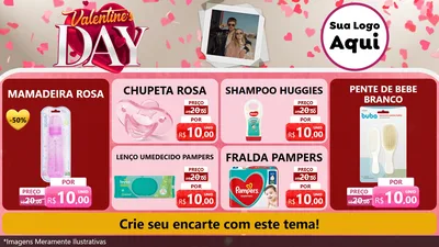 Modelo de TV para TV Horizontal com o tema Valentine's Day para Bebês