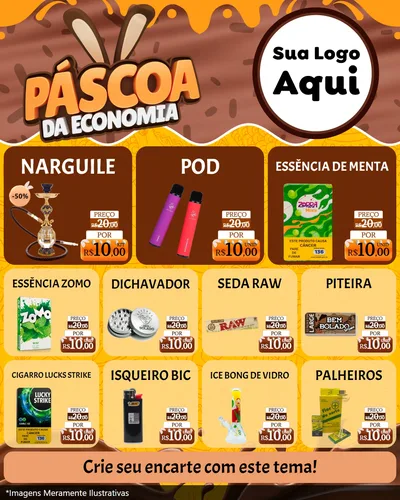 Modelo de Rede Social para Feed Instagram com o tema Páscoa da Economia para Tabacaria