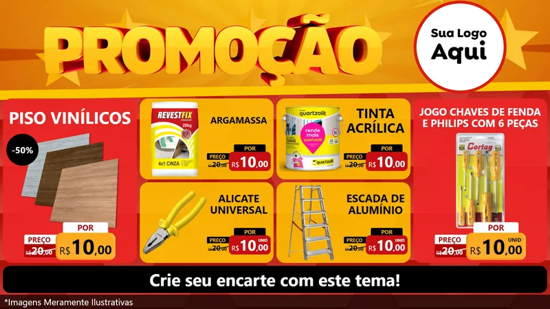 Modelo de TV para TV Horizontal com o tema Promoção para Material para Construção