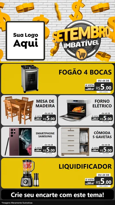 Modelo de TV para TV Vertical com o tema Setembro Imbatível para Móveis e Eletro