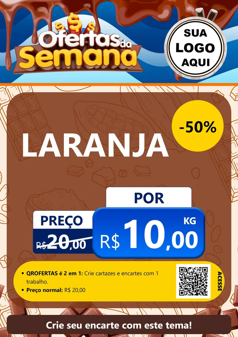 Modelo de Cartaz para Cartaz A4 Vertical com o tema Ofertas da Semana - Páscoa para Hortifrúti