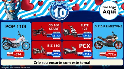Modelo de TV para TV Horizontal com o tema Papai Nota 10 para Concessionaria de Motos
