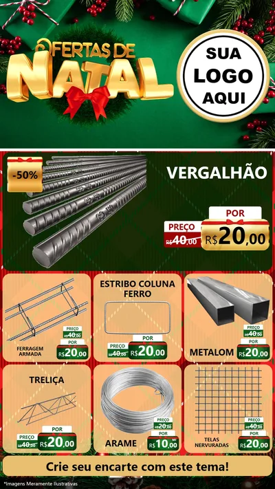 Modelo de Rede Social para Stories com o tema Ofertas de Natal para Ferragens