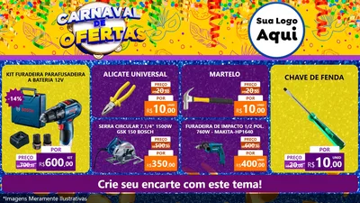 Modelo de TV para TV Horizontal com o tema Carnaval de Ofertas para Maquinas e Ferramentas