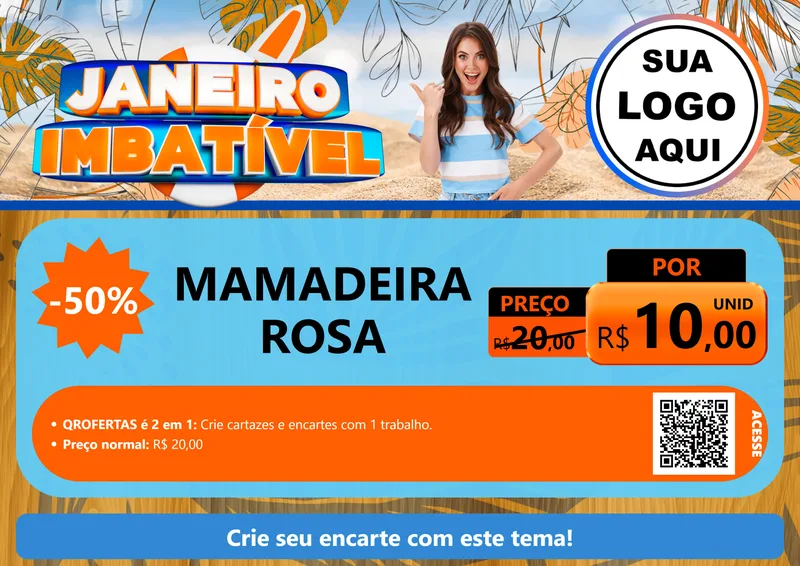 Modelo de Cartaz para Cartaz A4 Horizontal com o tema Janeiro Imbatível para Bebês