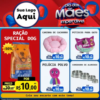 Modelo de Rede Social para Feed Facebook com o tema Dia Das Mães Imperdível para Pet Shop