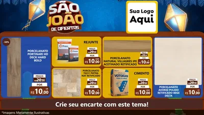 Modelo de TV para TV Horizontal com o tema São João Ofertas Imbatíveis! - Junina para Pisos e revestimentos