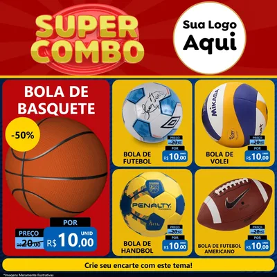 Modelo de Rede Social para Feed Facebook com o tema Super Combo para Artigos Esportivos