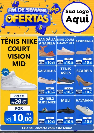 Modelo de Encarte para Encarte A4 Vertical com o tema Fim de Semana de Ofertas para Calçados