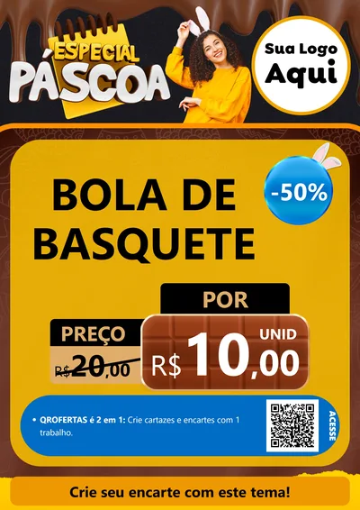 Modelo de Cartaz para Cartaz A4 Vertical com o tema Especial Páscoa para Artigos Esportivos