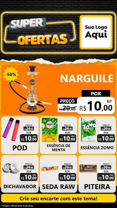 Modelo de Rede Social para Stories com o tema Super Ofertas para Tabacaria