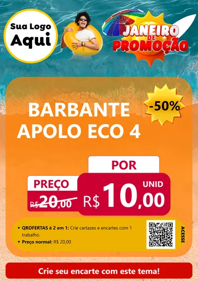 Modelo de Cartaz para Cartaz A4 Vertical com o tema Janeiro de Promoção para Armarinho e Aviamentos