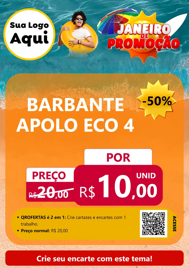 Modelo de Cartaz para Cartaz A4 Vertical com o tema Janeiro de Promoção para Armarinho e Aviamentos