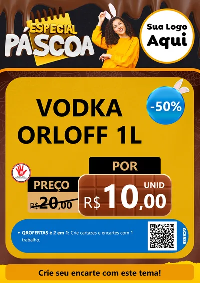 Modelo de Cartaz para Cartaz A4 Vertical com o tema Especial Páscoa para Distribuidora de bebidas
