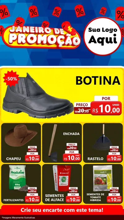 Modelo de Rede Social para Stories com o tema Janeiro de Promoção para Agropecuária