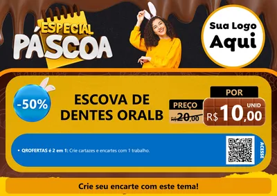 Modelo de Cartaz para Cartaz A4 Horizontal com o tema Especial Páscoa para Higiene Pessoal