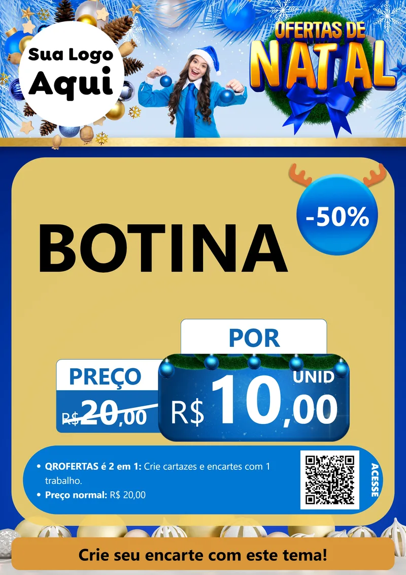 Modelo de Cartaz para Cartaz A4 Vertical com o tema Ofertas de Natal para Agropecuária