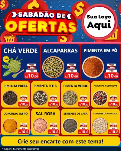 Modelo de Rede Social para Feed Instagram com o tema Sabadão de Ofertas para Produtos Naturais