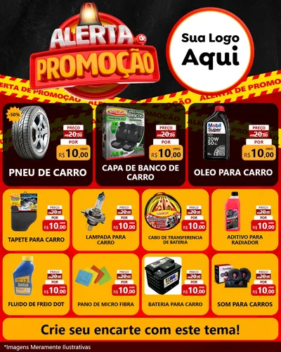Modelo de Rede Social para Feed Instagram com o tema Alerta de Promoção para Auto peças