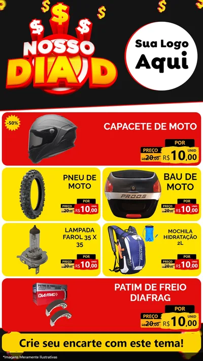 Modelo de TV para TV Vertical com o tema Nosso Dia D para Moto peças