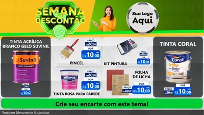 Modelo de TV para TV Horizontal com o tema Semana de Descontão - Copa para Tintas e Ferramentas