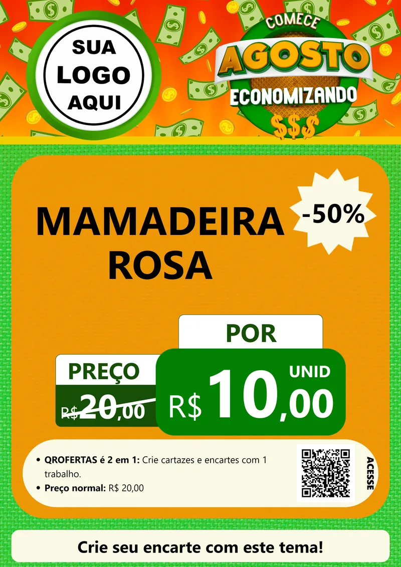 Modelo de Cartaz para Cartaz A4 Vertical com o tema Comece Agosto Economizando para Bebês