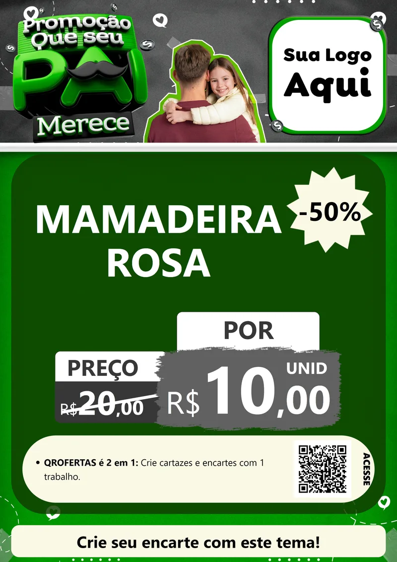 Modelo de Cartaz para Cartaz A4 Vertical com o tema Promoção Que seu Pai Merece para Bebês