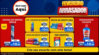Modelo de TV para TV Horizontal com o tema Fevereiro Arrasador para Higiene Pessoal