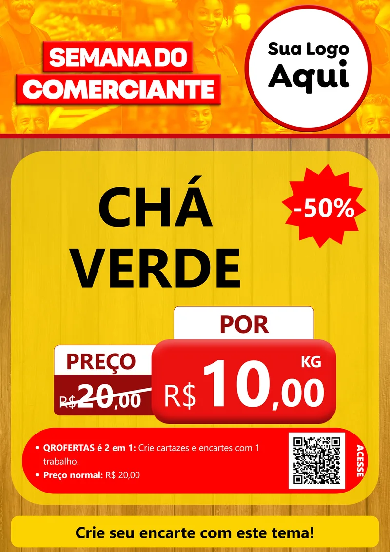 Modelo de Cartaz para Cartaz A4 Vertical com o tema Semana do Comerciante para Produtos Naturais