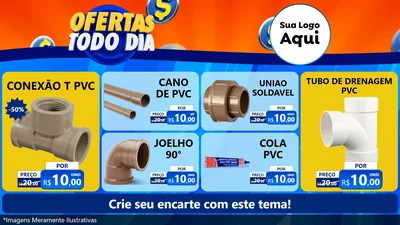 Modelo de TV para TV Horizontal com o tema Ofertas Todo Dia para Tubos e conexões