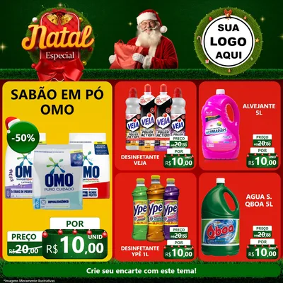 Modelo de Rede Social para Feed Facebook com o tema Natal Especial para Produtos de Limpeza