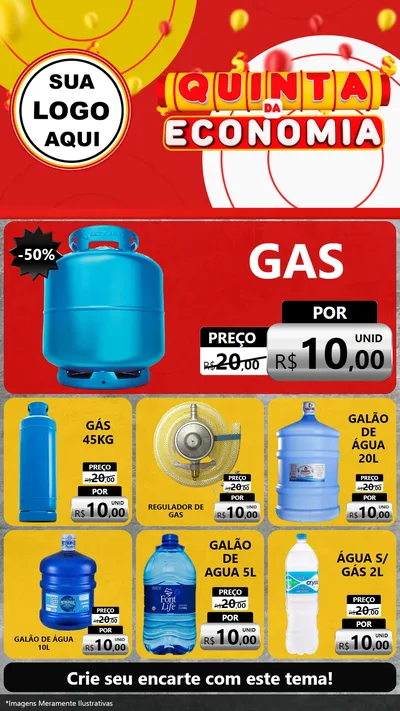 Modelo de Rede Social para Stories com o tema Quinta da Economia para Água e gás