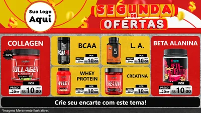 Modelo de TV para TV Horizontal com o tema Segunda de Ofertas para Suplementos alimentares