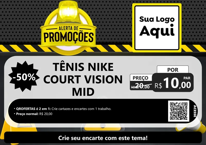 Modelo de Cartaz para Cartaz A4 Horizontal com o tema Alerta de Promoções para Calçados