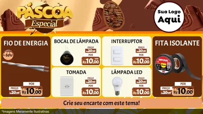 Modelo de TV para TV Horizontal com o tema Páscoa Especial para Materiais Elétricos