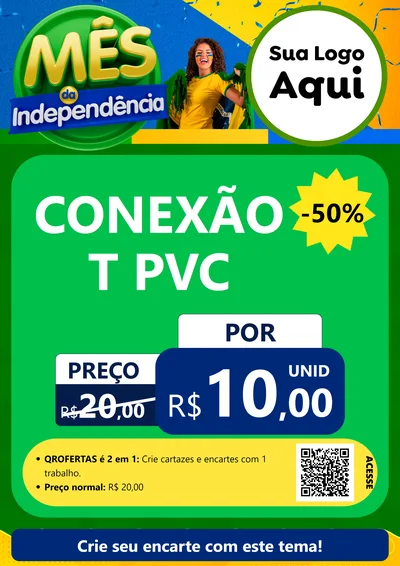 Modelo de Cartaz para Cartaz A4 Vertical com o tema Mês da Independência para Tubos e conexões