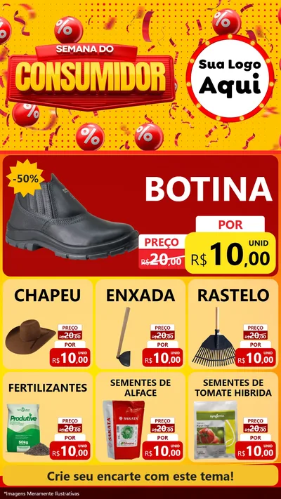 Modelo de Rede Social para Stories com o tema Semana do Consumidor para Agropecuária