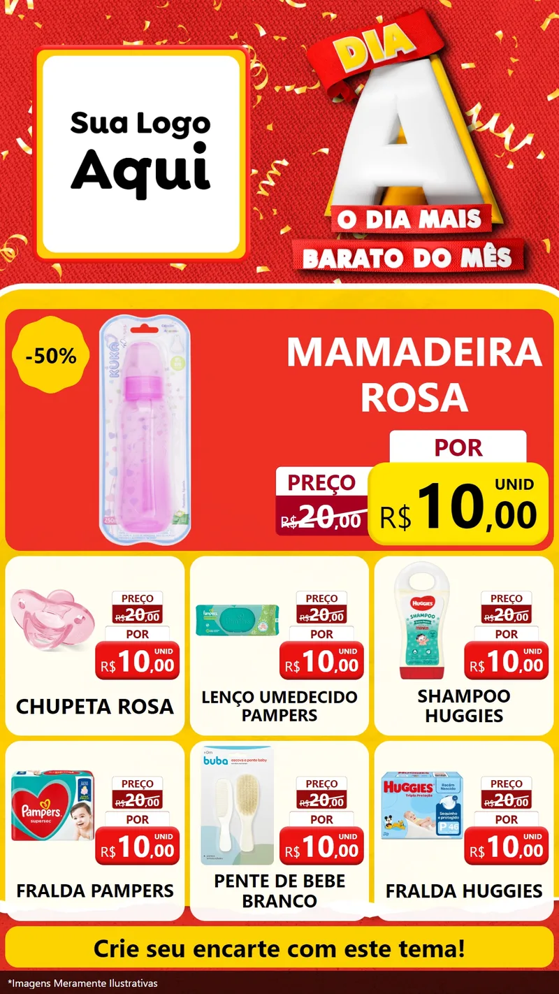 Modelo de Rede Social para Stories com o tema Dia A o Dia Mais Barato do Mês para Bebês