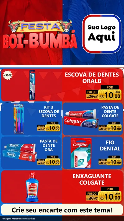 Modelo de TV para TV Vertical com o tema Festa Boi Bumbá para Higiene Pessoal